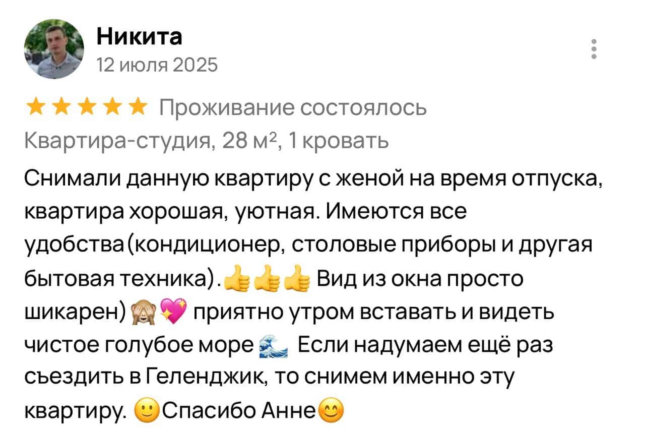 Подробный отзыв Никиты об апартаментах и работе Анны на Авито